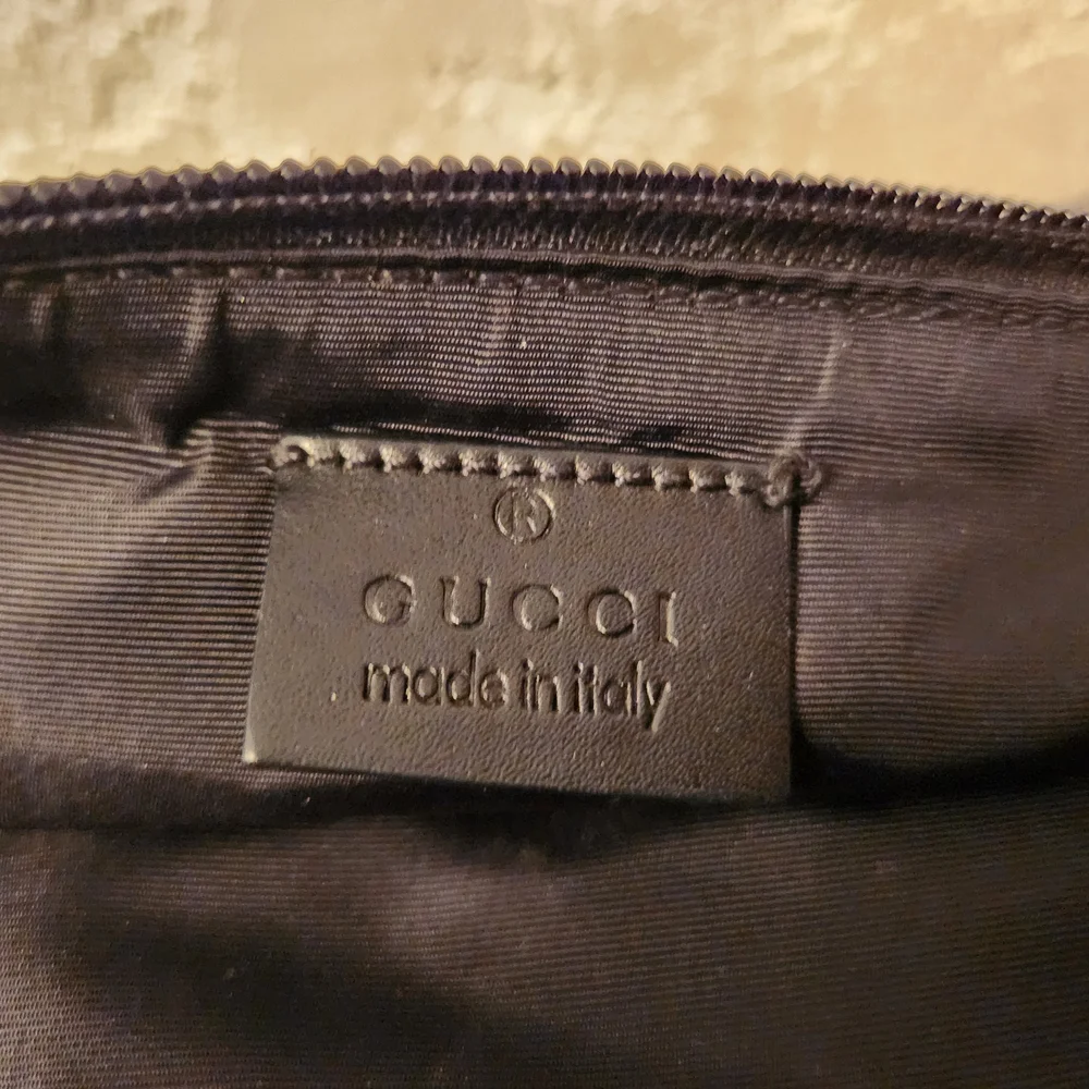 Gucci Signature Canvas Brown & Black Wristlet Clutch